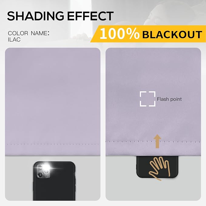 Yakamok Lilac Blackout Curtains 72 inches Long - Image 2