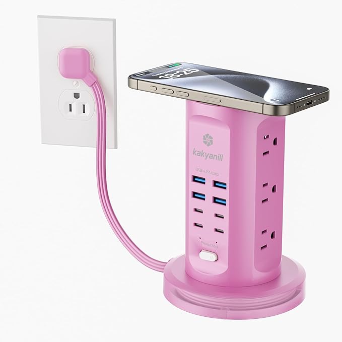 Power Strip Tower, kakyanill Charging Station 9 AC Outlets 8 USB Ports | 6 Ft by kakyanill