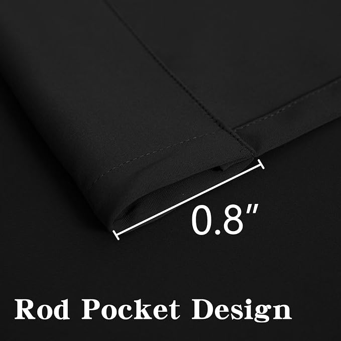IGEMAEVE Blackout Curtains for Bedroom Rod Pocket Dark Grey 52" W x 90" L | - Image 3