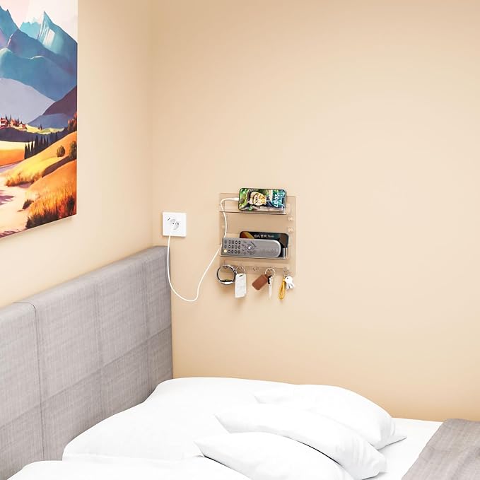 SuoXing Bedside Wall Organizer for Bedroom, Small Rooms, Nightstand and Bedside - Image 8