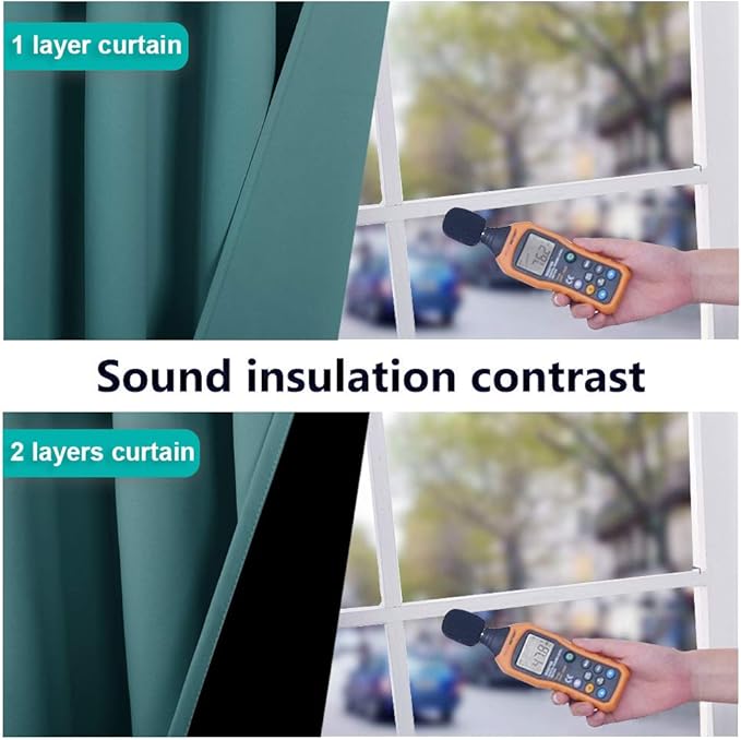 NICETOWN 100% Blackout Curtain Panels, Thermal Insulated Black Liner Curtains - Image 4