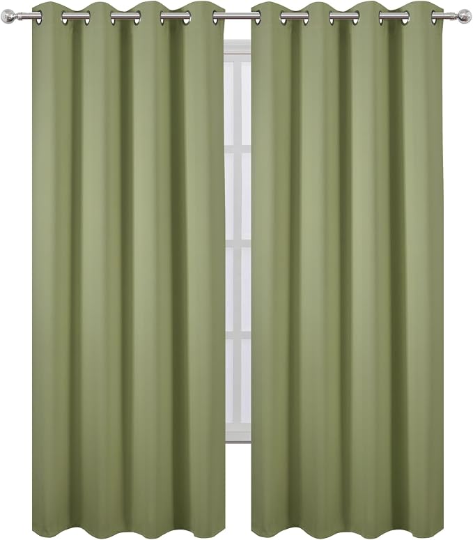 Sage Green Thermal Blackout Curtains/52 x 95 Inch/Set of 2 Panels Room - Image 2