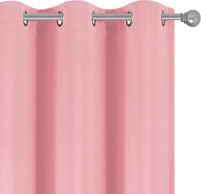 Diraysid Pink Grommet Blackout Curtains - Image 6