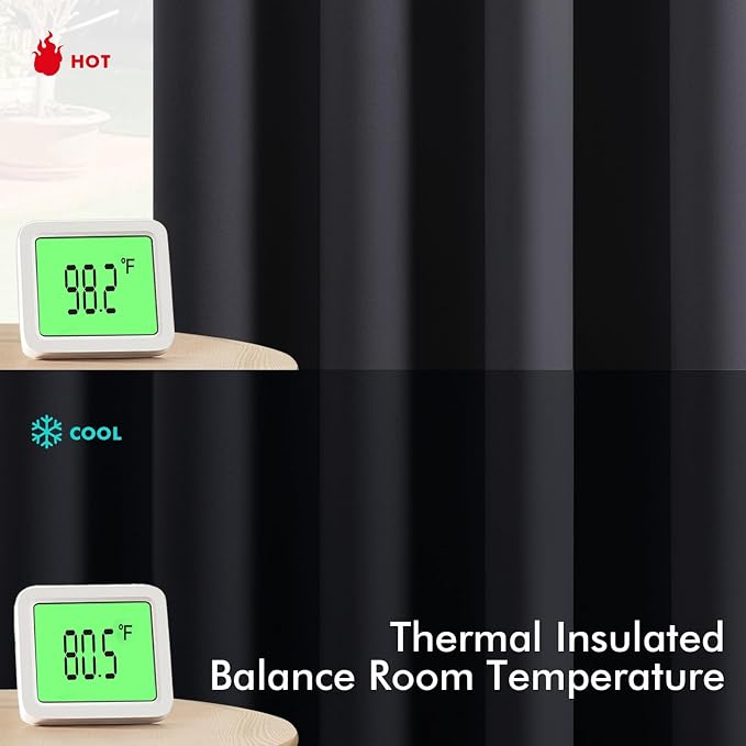 MIULEE Blackout Curtains for Bedroom 2 Panels 40 x 86 Inch Long Dark Grey | - Image 3