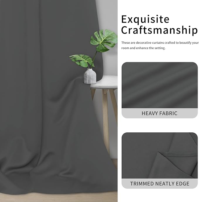 Easy-Going Thermal Grommet Blackout Curtains, 2 Panels 42x84 in, Noise Reduction - Image 5