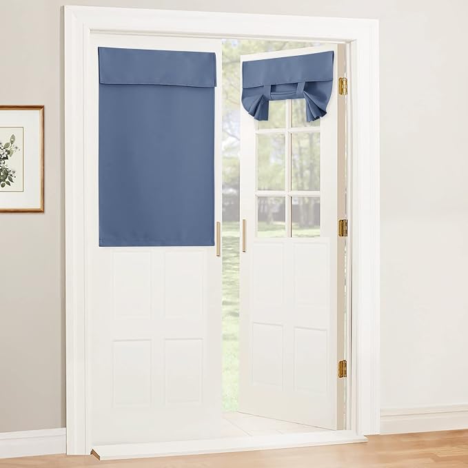 RYB HOME Blackout Door Curtain Kitchen Window Curtains, W34 x L40, Thermal by RYBHOME