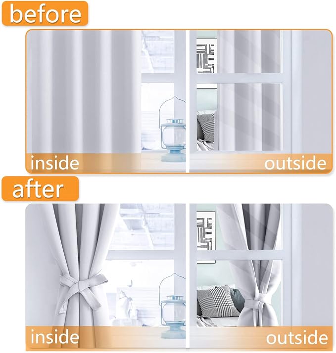 Blackout Curtains for Bedroom, 52 x 63 Inches Length, Window Curtains for - Image 4