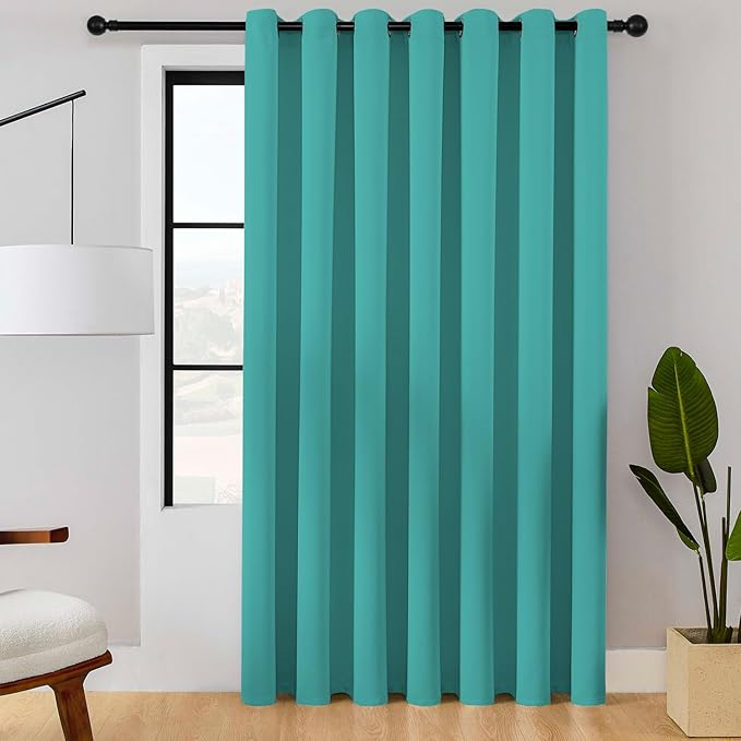 ChrisDowa Room Divider Curtain 84 Inches Long Sliding Door Curtains, Teal | by ChrisDowa