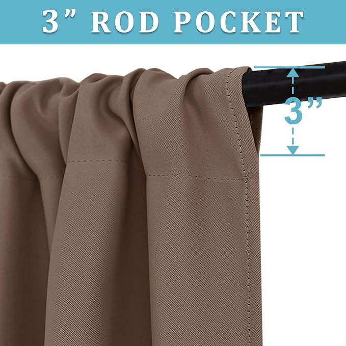 RYB HOME Blackout Curtains for Bedroom Living Room Nursery 63 inches Long | - Image 2