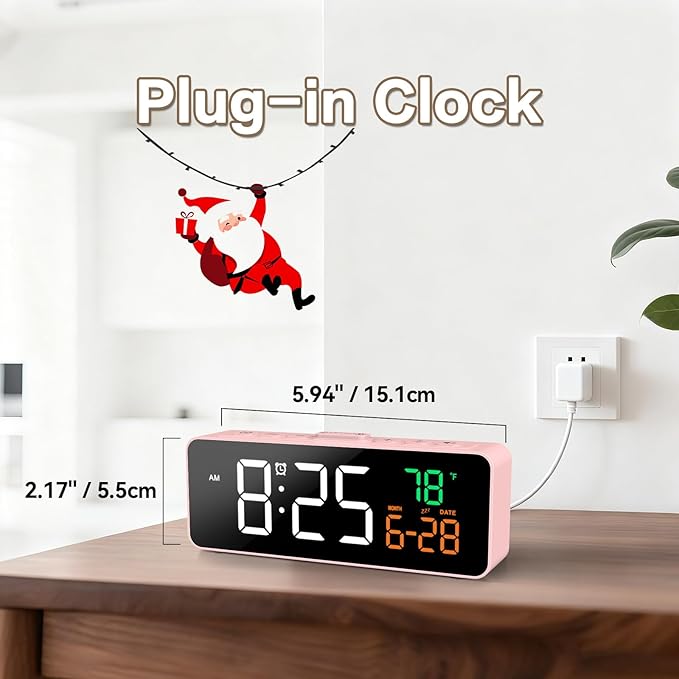 3-in-1 Digital Clocks for Living Room, Small & Compact Alarm Clock | Temperature - Image 4