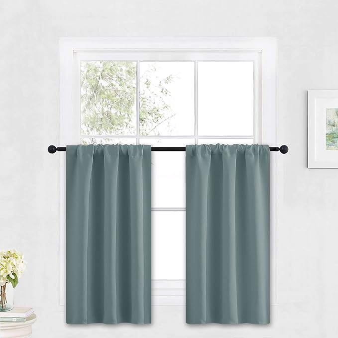 RYB HOME Kitchen Blackout Curtains Over Sink 36 inch Length, Rod Pocket | by RYBHOME