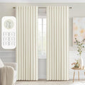 MIULEE Cream Back Tab Blackout Curtains 52x84 Inch Length 2 Panels Set | Rod by MIULEE