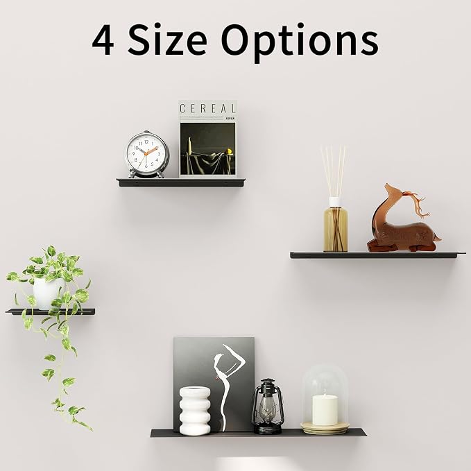MKO 16" Floating Shelves for Wall, Long Metal Wall Mounted Shelf for Bathroom - Image 9