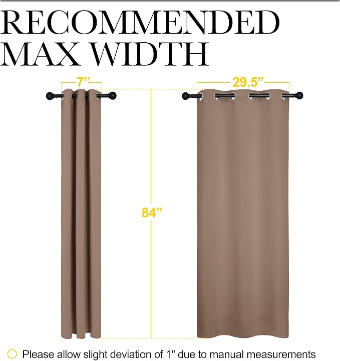 NICETOWN Window Draperies Blackout Curtain Panels, Window Treatment Thermal - Image 7