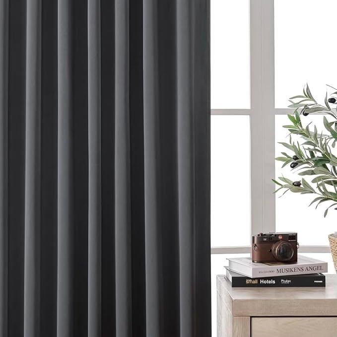 Joydeco Blackout Curtains 84 Inch Length 2 Panels Set, Thermal Insulated Black - Image 6