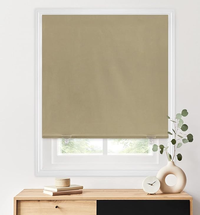 LazBlinds 100% Blackout Roller Shades, Thermal Insulated UV Protection Privacy by LazBlinds