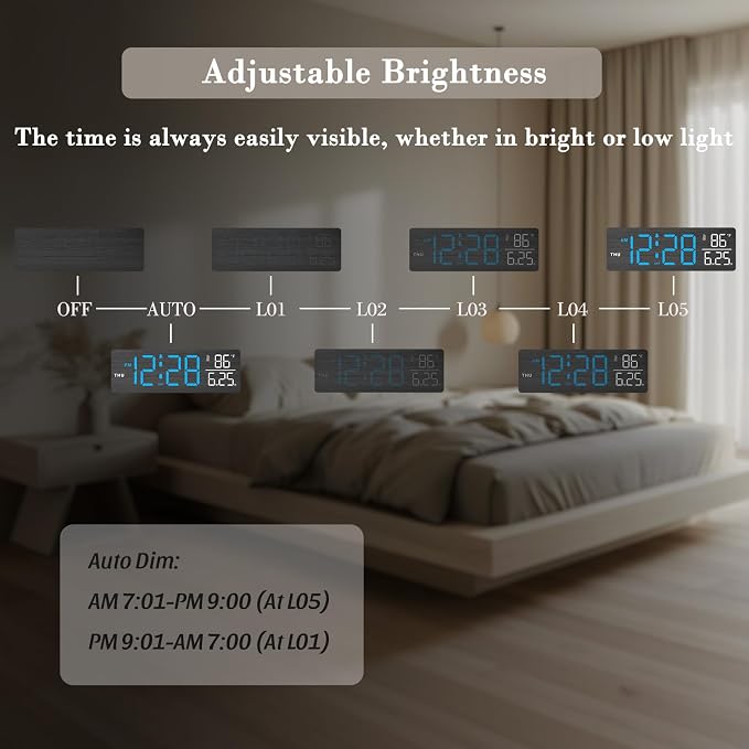DreamSky Wooden Digital Alarm Clock - Image 4