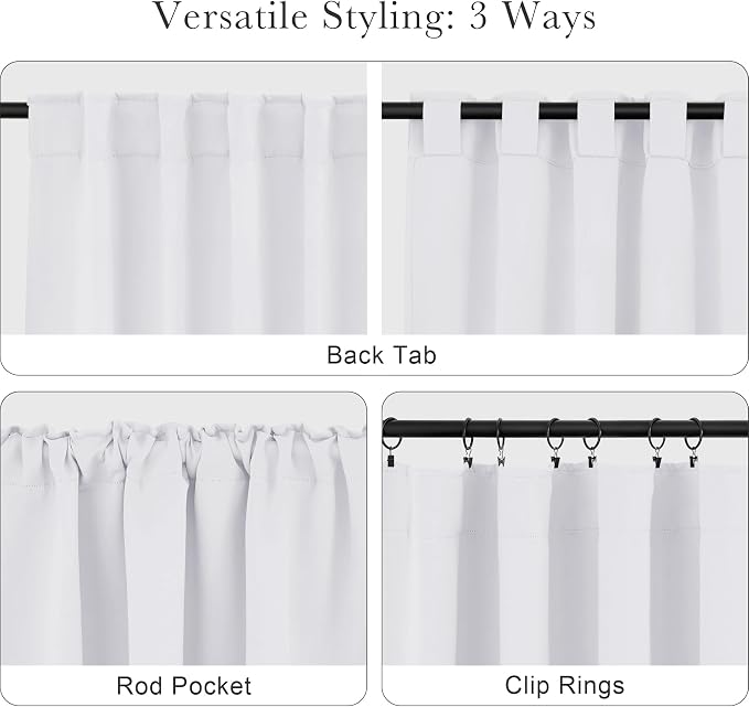 PONY DANCE 60% Light Blocking Curtains 80 Inch Long, Thermal Insulated Solid - Image 5