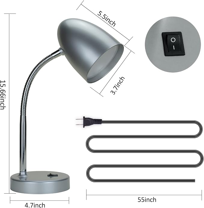 E ENERGETIC LIGHTING LED Desk Lamp, 3.5W 240LM 4000K Cool White Study Lamps - Image 2