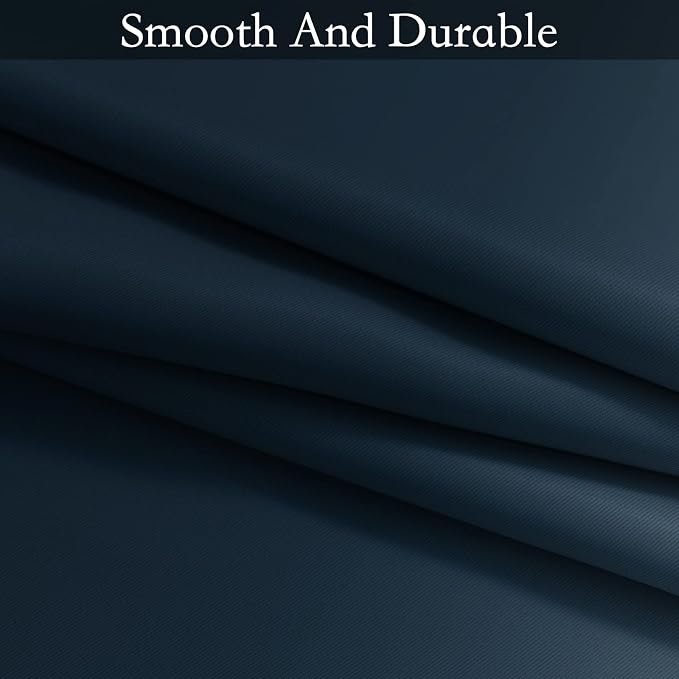 SimpleHome Ombre Navy Blue to Grey White Curtains - Image 6