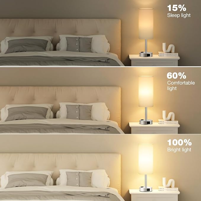 White Touch Bedroom Table Lamp - Image 5