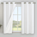 YoungsTex White Linen 100% Blackout Curtains 48 Inch Length by YoungsTex