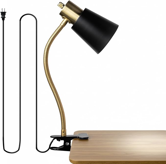Desk lamp Eye-Caring Table Lamps, 360°Rotation Gooseneck Clip on Lamp Reading - Image 9