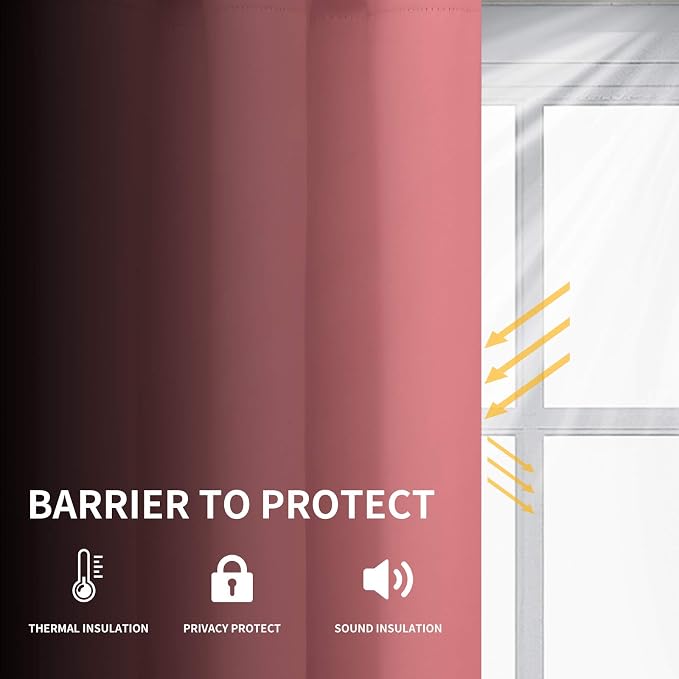 Easy-Going Thermal Grommet Blackout Curtains, 2 Panels 52x84 in, Noise Reduction - Image 2