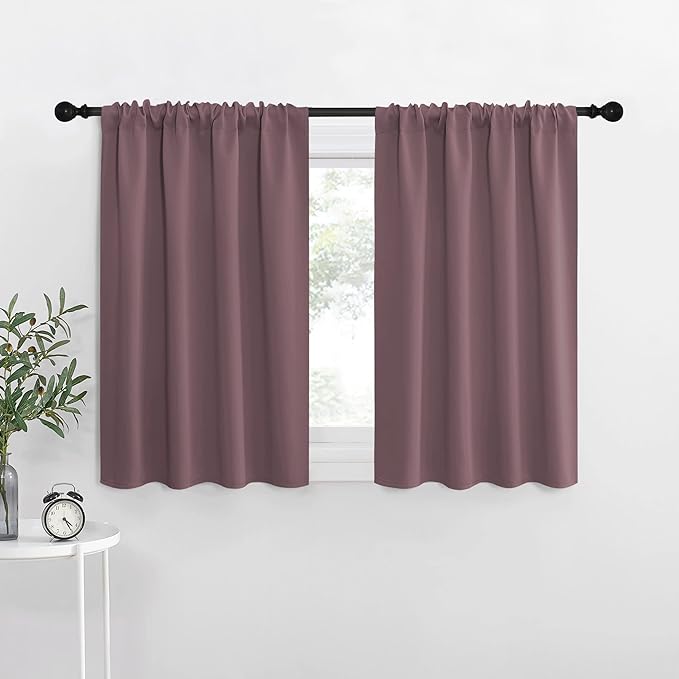 NICETOWN RV Blackout Curtains for Camper Windows, Dry Rose, Short Blackout by NICETOWN