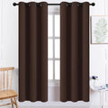 Yakamok Blackout Curtains 38x72 inch Chocolate Brown Thermal Drapes-Bedroom | 2 by Yakamok