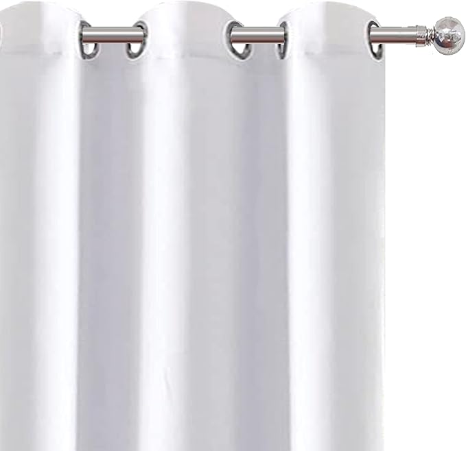 100% Blackout Curtains 52 x 95 Inch/White Curtains 2 Panels - Image 7