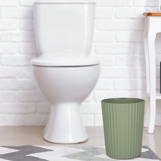 JiatuA Small Bathroom Trash Can Plastic Wastebasket Garbage Can Green | Sturdy - Image 6