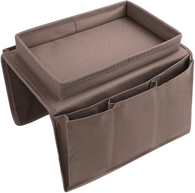 Sofa Armrest Organizer with Cup Holder Tray Chair Arm TV Remote Holder - Image 3