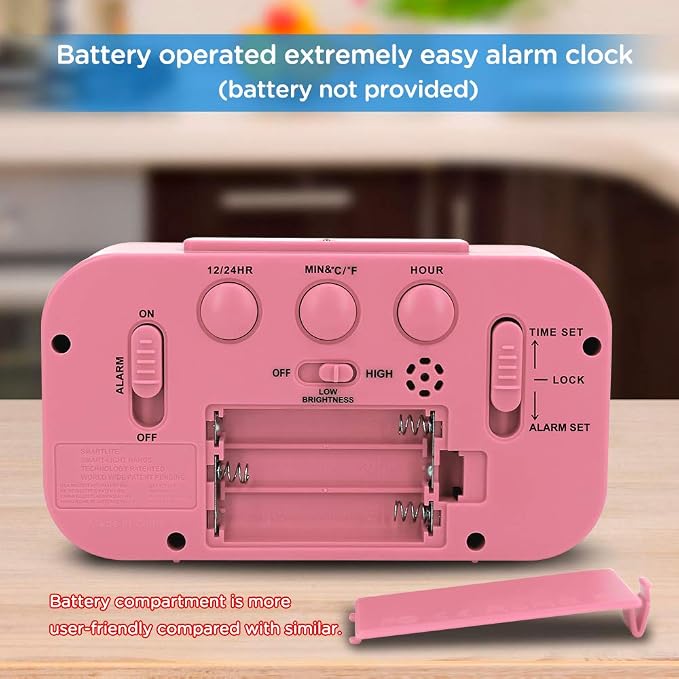 Peakeep Night Light Digital Alarm Clock Battery Operated Indoor Temperature | - Image 7
