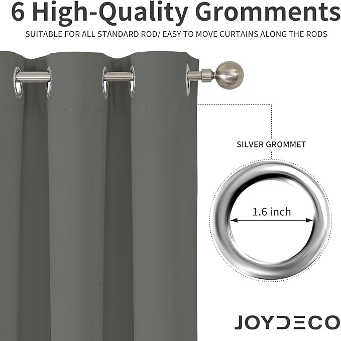 Joydeco Blackout Curtains 95 Inches Long 2 Panels Set, Thermal Insulated Long - Image 4