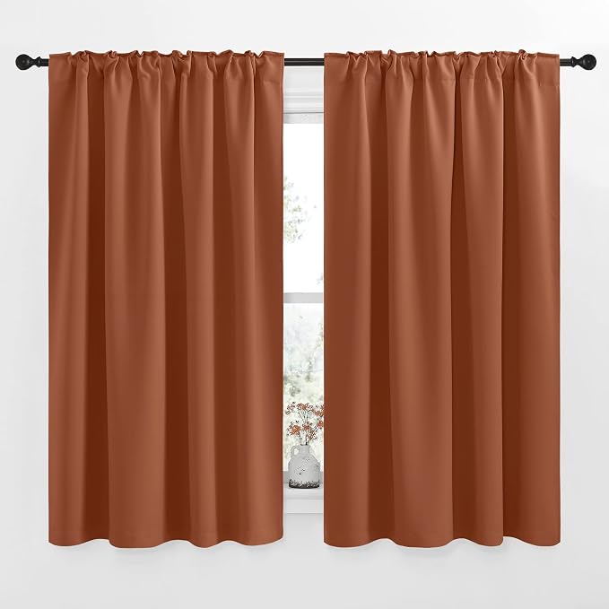 NICETOWN Halloween Blackout Curtain Blinds Window Panels, Burnt Orange Color - Image 2