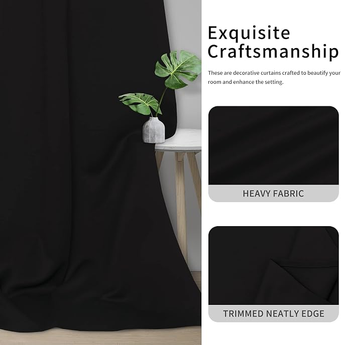 Easy-Going Thermal Grommet Blackout Curtains, 2 Panels 42x63 in, Noise Reduction - Image 5