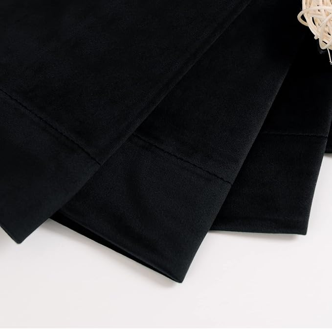 BGment Black Velvet Blackout Living Room Curtains 84 Inches Long, 2 Panels | - Image 5
