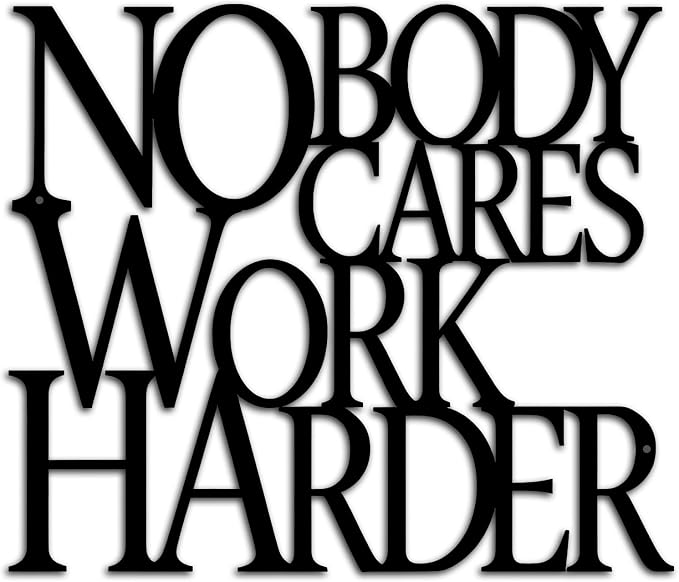 Motivational Black Metal Wall Art Home Gym Decor Inspirational Wall Decor by BigNoseDeer