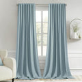 MIULEE Slate Blue Back Tab Blackout Curtains 52x120 Inch Long 2 Panels Set | by MIULEE