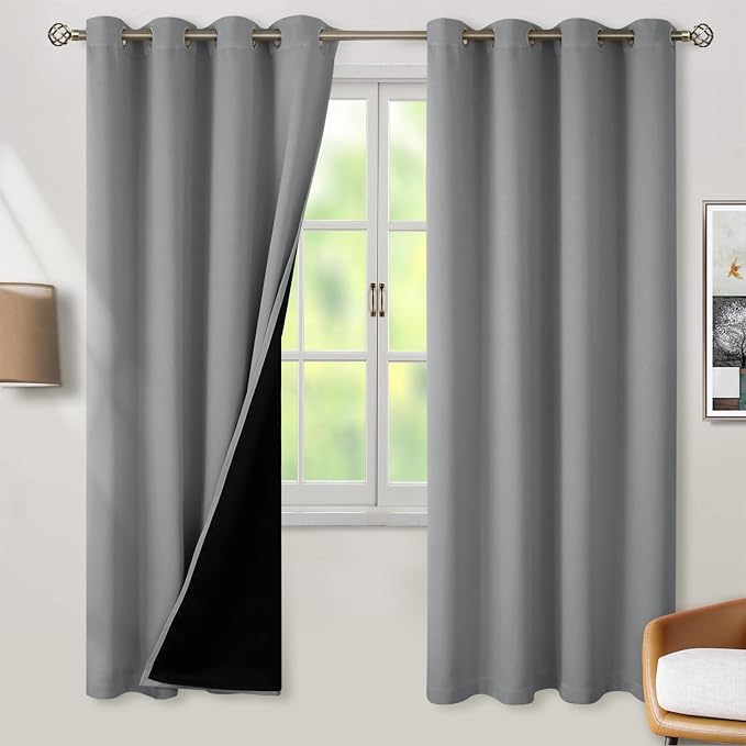 BGment Thermal Insulated 100% Blackout Curtains 72 Inch Length 2 Panels by BGment