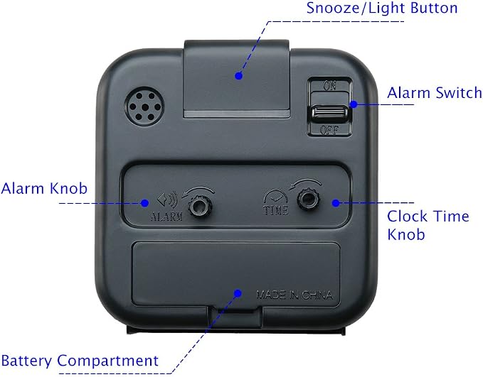 Peakeep Small Battery Operated Analog Travel Alarm Clock Silent | No Ticking - Image 4