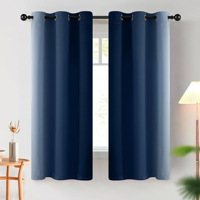 COSVIYA Curtains & Drapes Ombre Blue Curtains 63 inch Length 2 Panels Set - Image 2