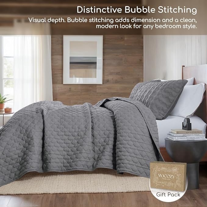 WDCOZY Dark Grey Quilt Twin Size Bedding Sets - Image 4