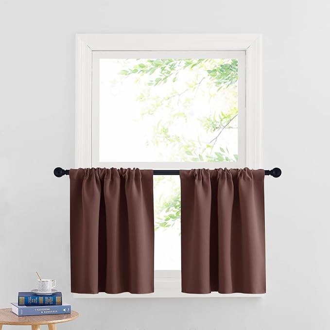 RYB HOME Cafe Blackout Curtains 24 inch Length, RV Camper Window Curtains | by RYBHOME
