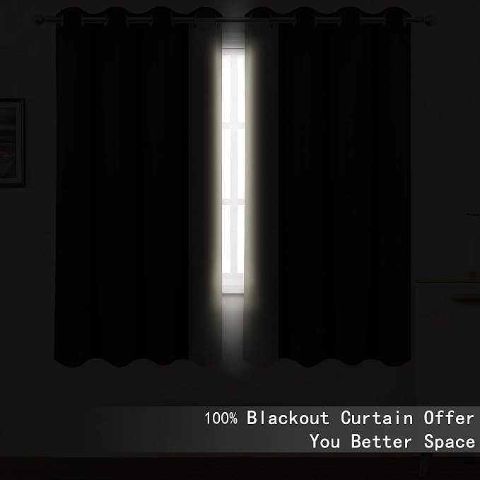 100% Blackout Curtains 52 x 72 Inch/Light Beige Curtains 2 Panels - Image 3