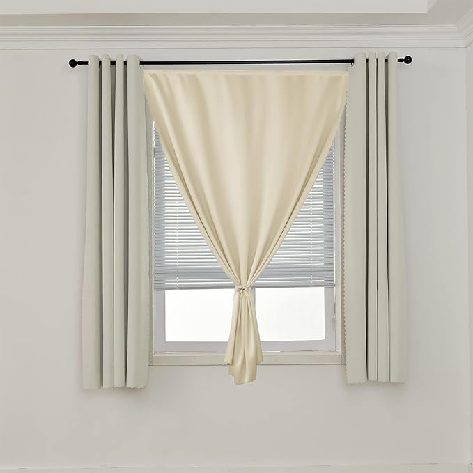 AJAZZ 100% Blackout Stick Curtain Portable Black Out Curtains Adhesive Curtains - Image 7