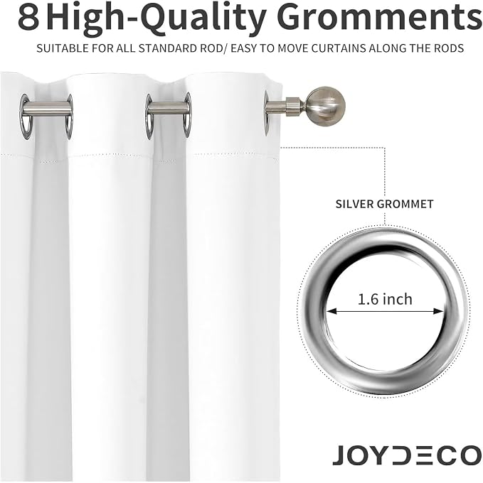 Joydeco Curtains 108 Inches Long 2 Panels Set, Thermal Insulated Long Curtains& - Image 6