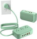 8-in-1 Flat Plug Power Strip, 85W PD USB C Desktop Charging Station | Green by Unknown