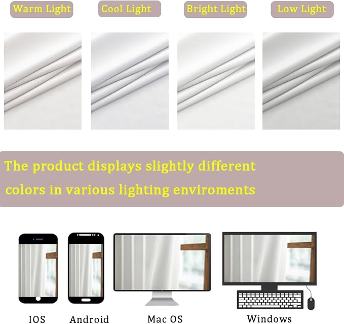 Timeper White Velvet Curtains 108 inches 2 Panels, Luxury Curtains - Image 7